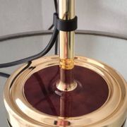 Vintage 1980s brass and imitation wood lamp