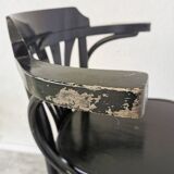 Chaise de bar vintage en bois courbé noir, style Thonet, milieu du XXe siècle (années 1970)