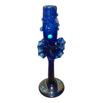 Handcrafted blown glass candle holder