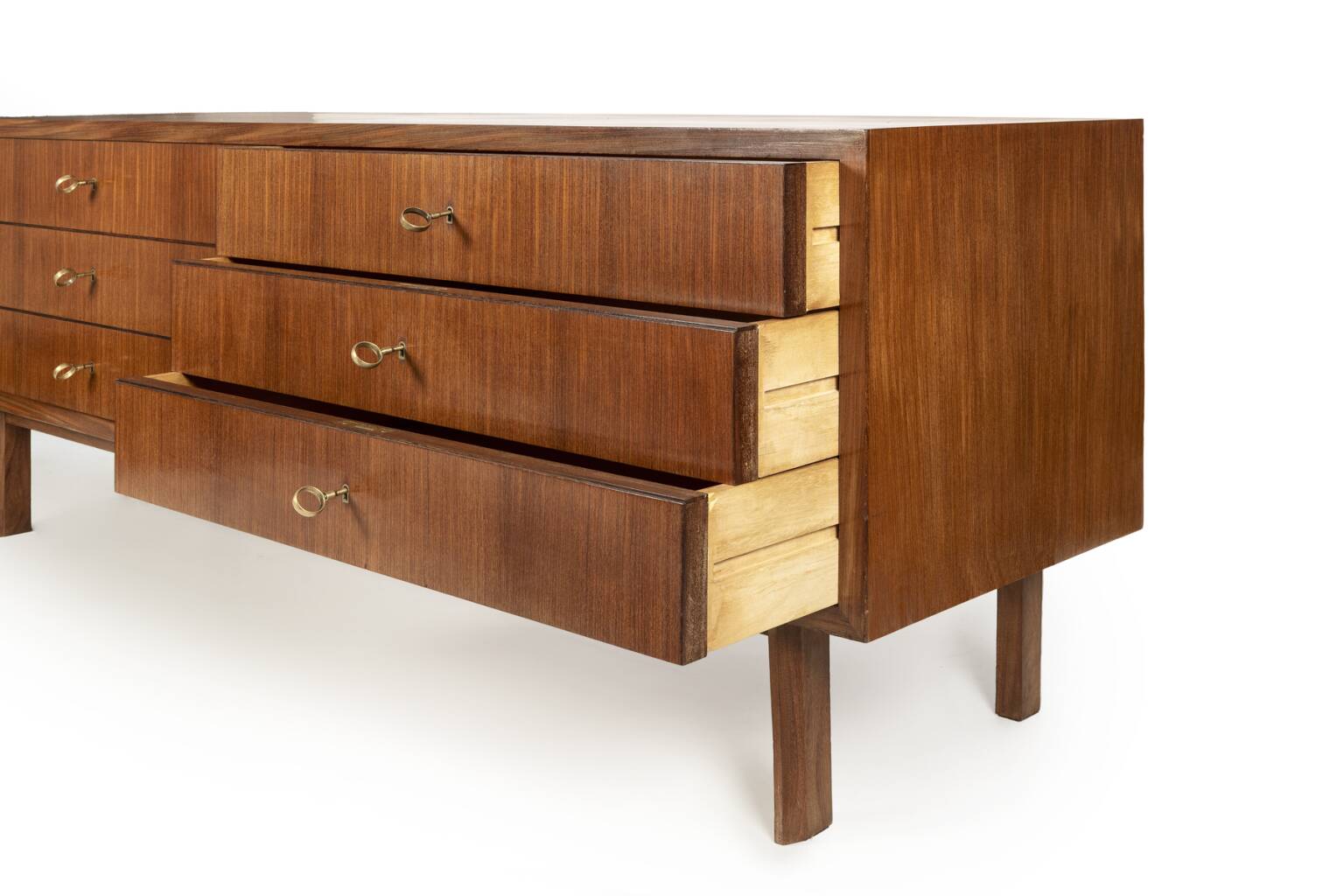Important sideboard with drawers in teak, Italian design, 1960s.
