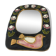 Mirror earthenware flowers and bird of Francis Lembo of the 1970s décor