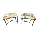Pair of onyx and brass bedside tables 1940