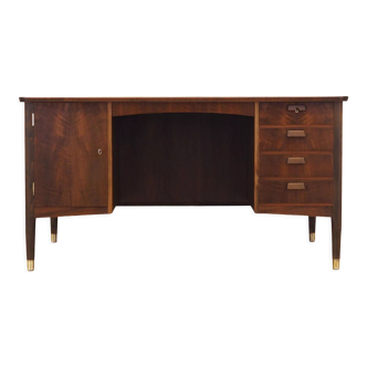 Walnut desk, danish design, 1970s, production: denmark