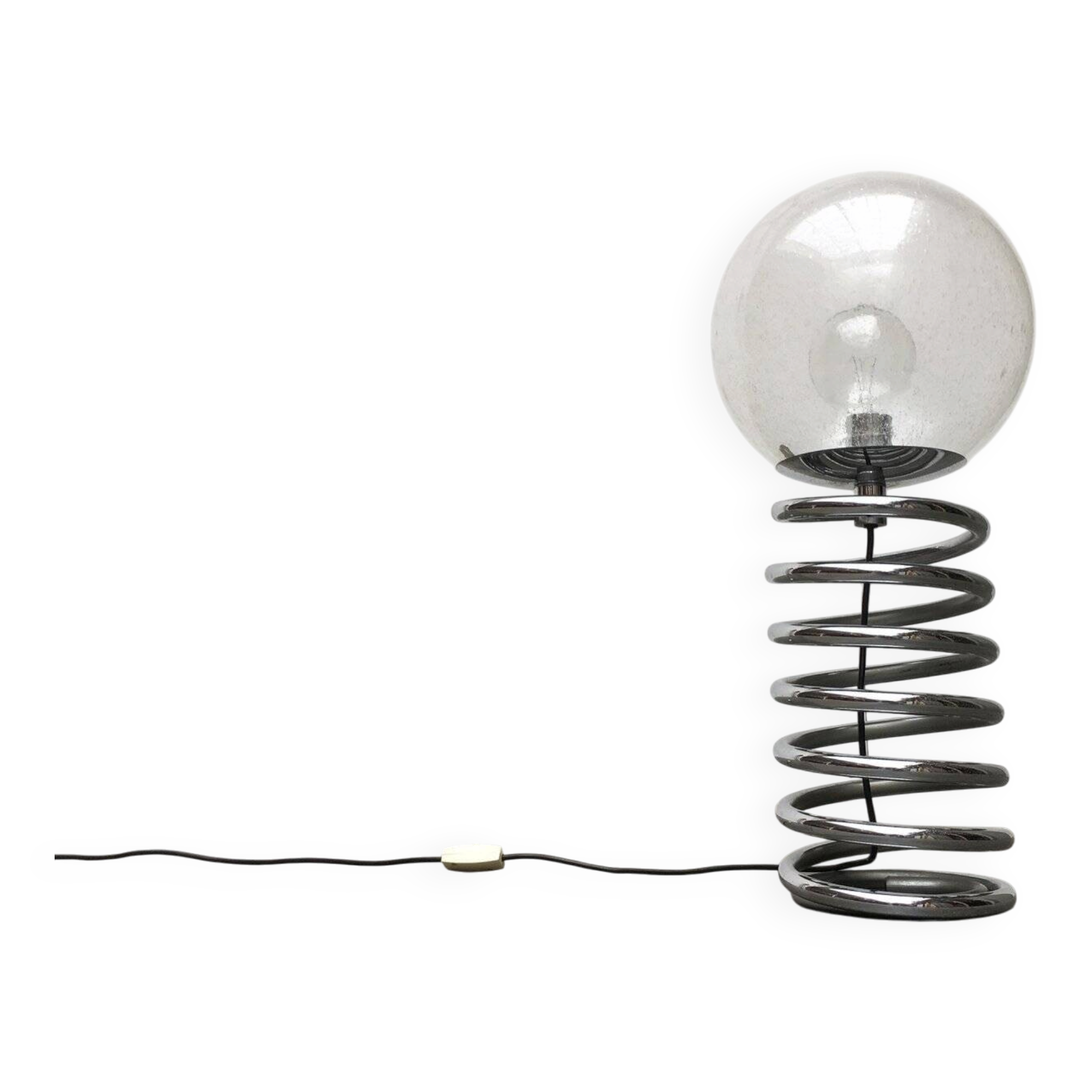 Floor lamp with spiral bulb from the German space age mid-century by Ingo Maurer for M-Design, 1960s.