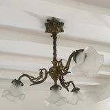 Bronze chandelier 4 tulips