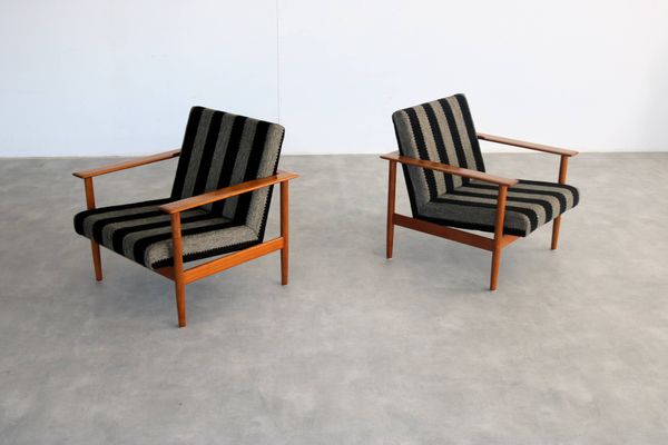 Ensemble de 2 fauteuils vintage   fauteuils   années 1960   danois