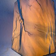 Lampe barbotine artisanale fruits années 70