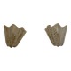 Pair of vintage shell wall lights, beige patinated plaster, France, 1940