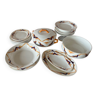 Service set Art Deco tableware Tierra del Fuego Moulin des loups & hamages orchies littoral