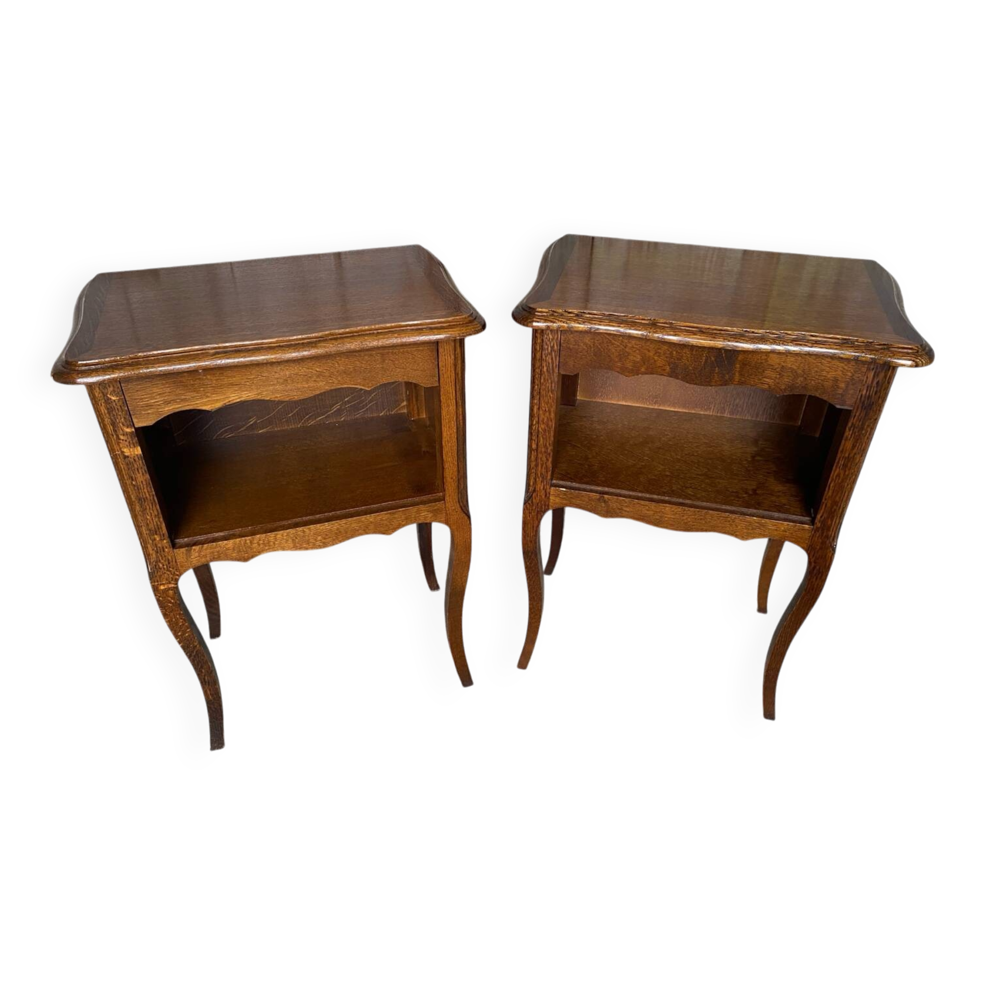 Louis XV Style Nightstand with Drawer + Vintage Case #D50