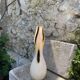 Soliflore vase in beige opaline and brown design and vintage