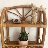 Vintage rattan wall shelf