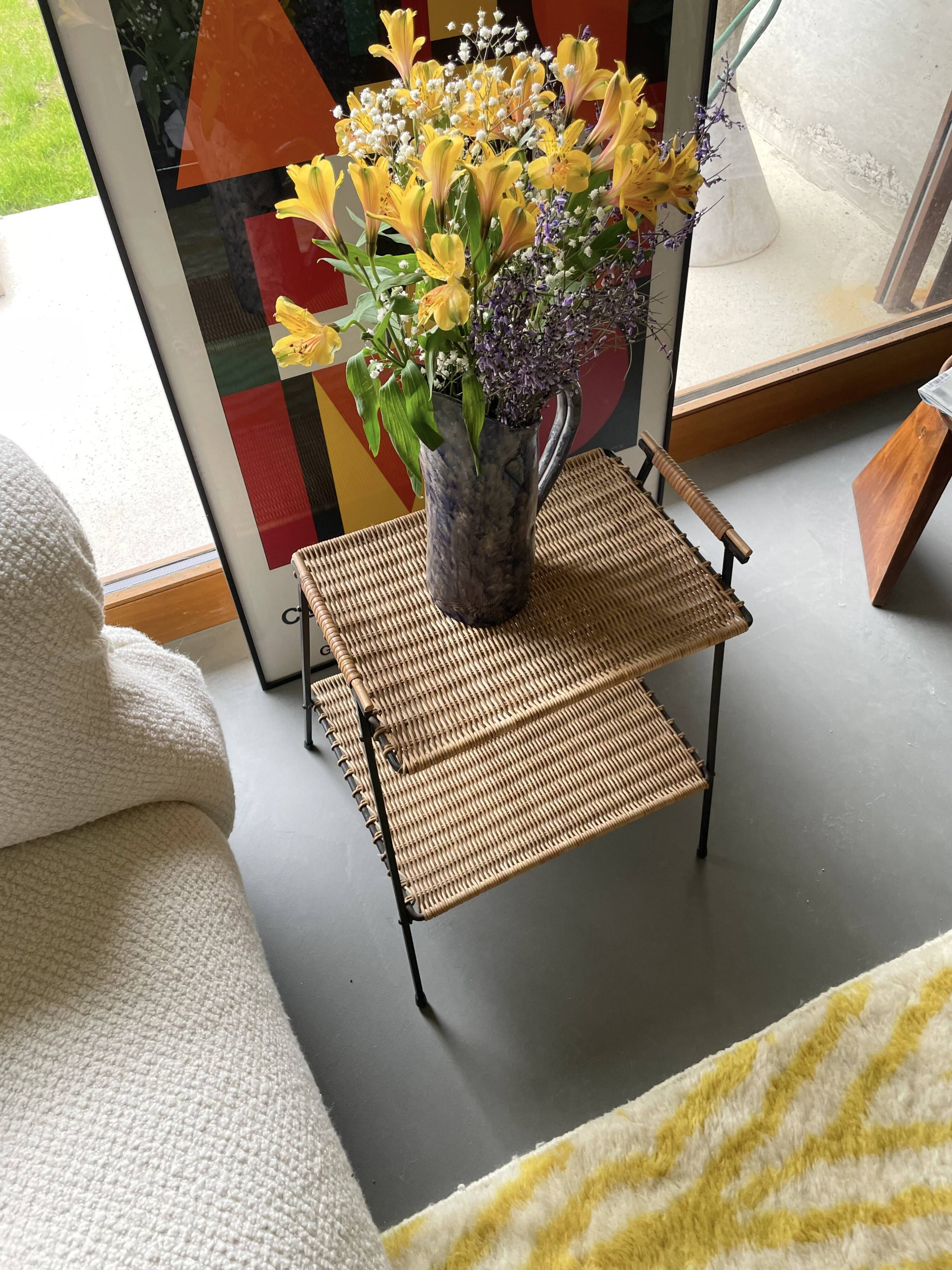 Raoul Guys metal wicker serving trolley