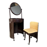 Silvi vanity table on wheels and chair from Studio Kastilia, 1970s, set of 2