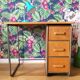 Bureau en bois et métal vintage