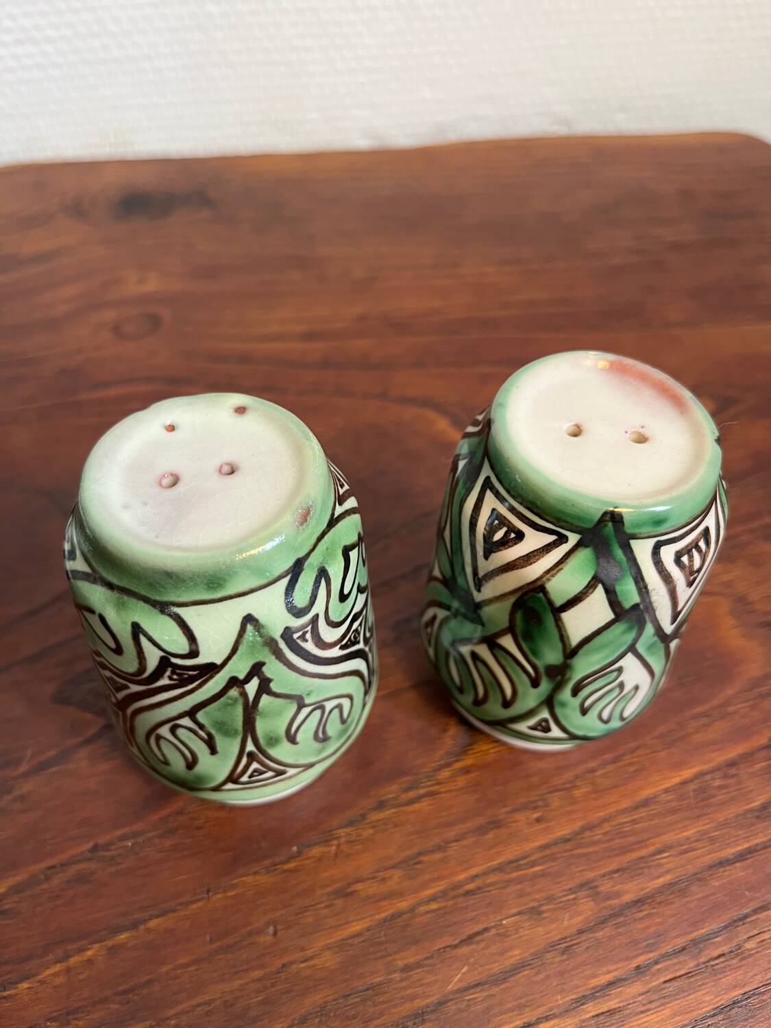 Punter cracked ceramic salt and pepper set, oil and vinegar set