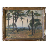 Painting made in oil on beveled wooden panel