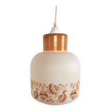 Vintage 70s opaline pendant lamp "Orangey white"