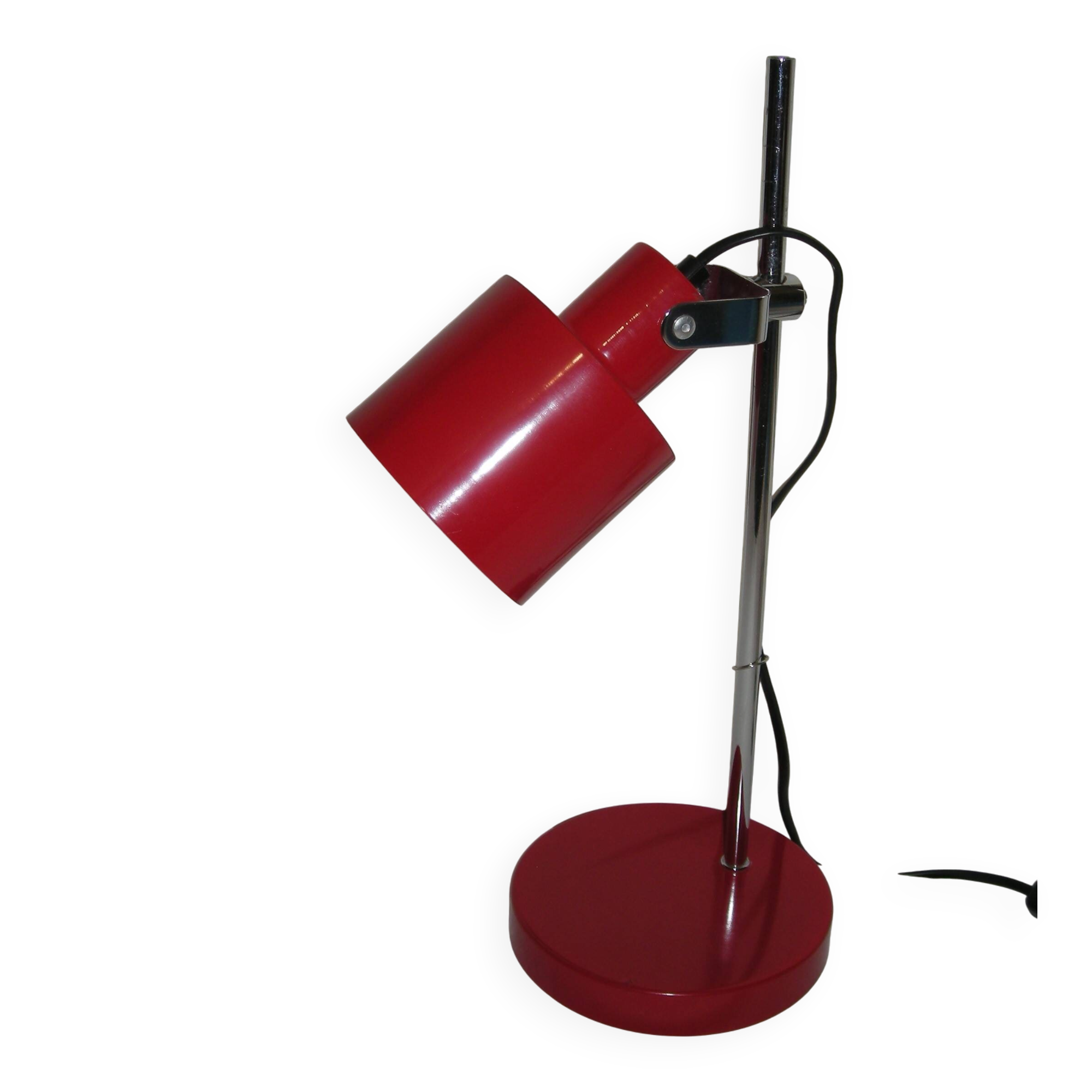 Sliding red desk lamp from the 1970s.