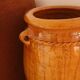 Large terracotta jar tamegroute enameled in curry yellow