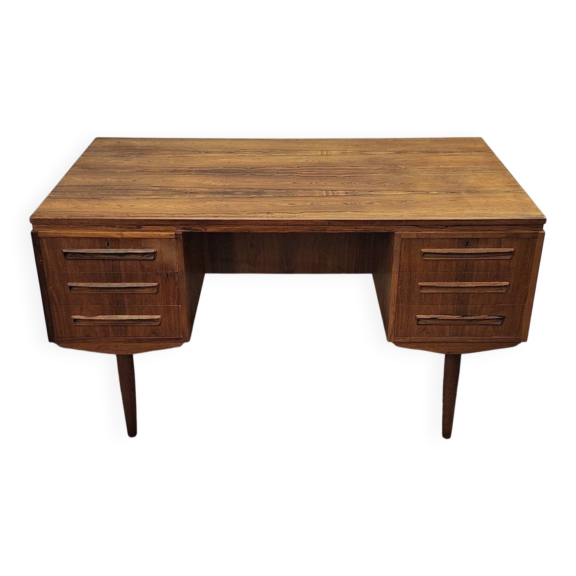 Mid century double-sided rosewood desk by J Svenstrup, Denmark 1960s