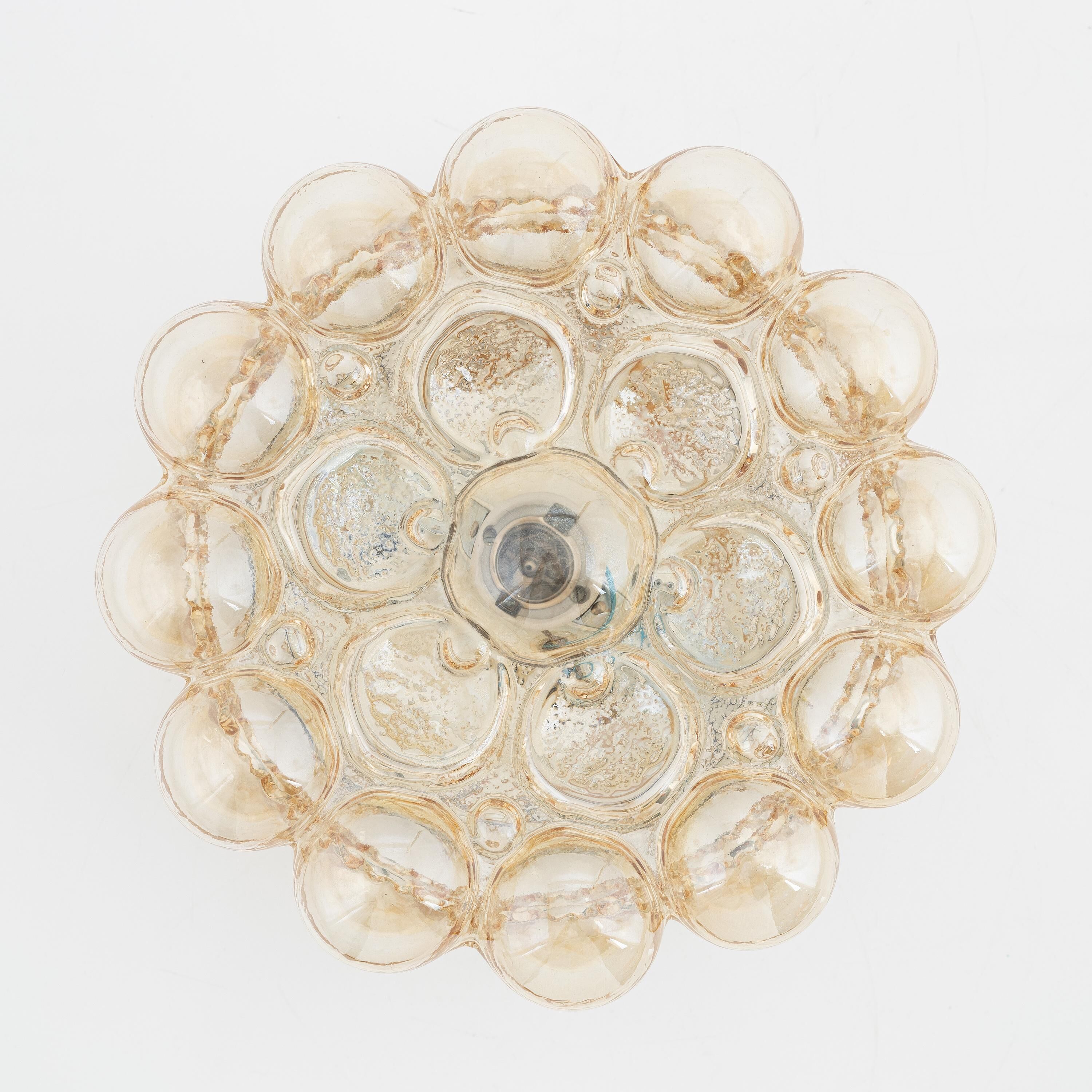 Helena Tynell glass ceiling light for Linburg, Germany, 1960.