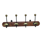 Wood and brass coat rack