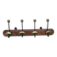 Wood and brass coat rack