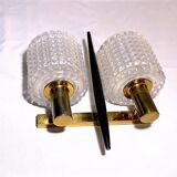 Carl fagerlund, wall lamp, brass & crystal, by , mid-century sweden