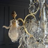 19th Century Cage Chandelier in Crystal and Gilded Bronze (Good Quality)