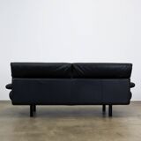 Black leather Alanda sofa by Paolo Piva for B&B Italia, 1980s