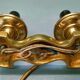 Table lamp with two fires on terrace - years 1950/60 - bronze