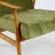 Armchair 'Lis', 1970s olive green design by Henryk Lis - natural wood