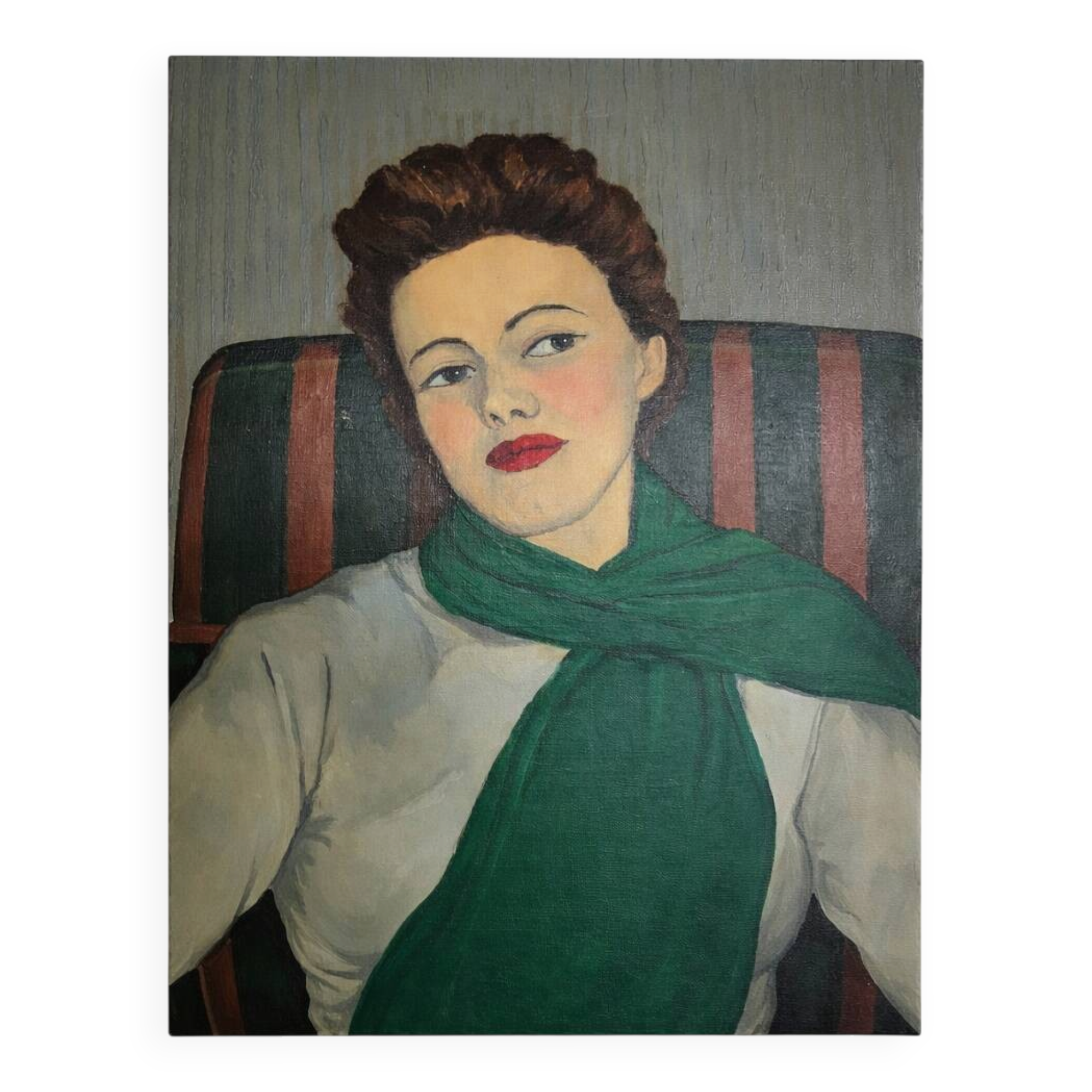 Portrait féminin – Pierre Morosini, 1956 – Huile sur toile, École de Paris