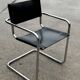 Ensemble vintage de 6 chaises à structure tubulaire Mart Stam design cuir