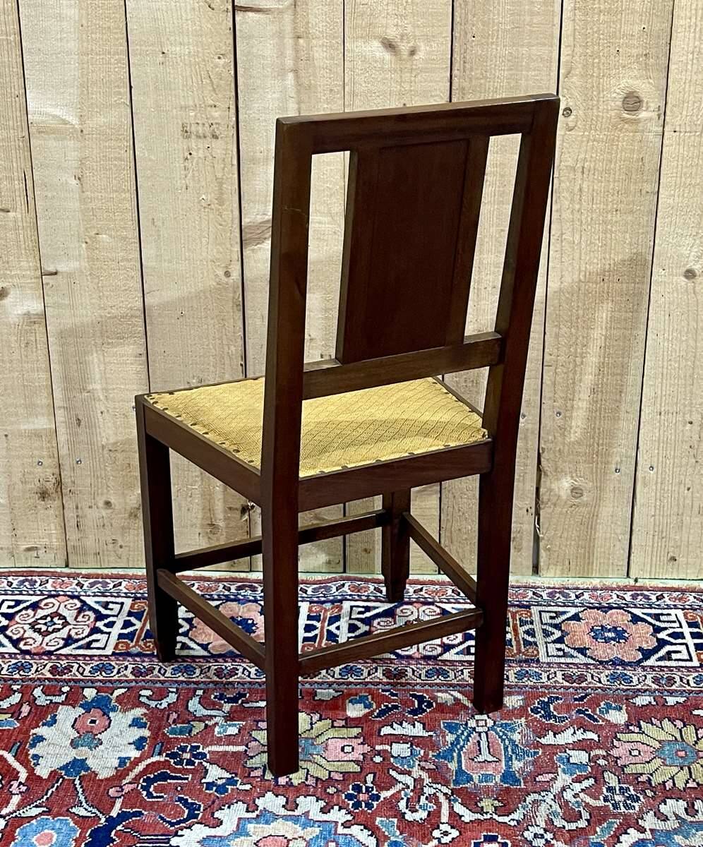 Series of 4 Art Deco mahogany chairs from the 1950s