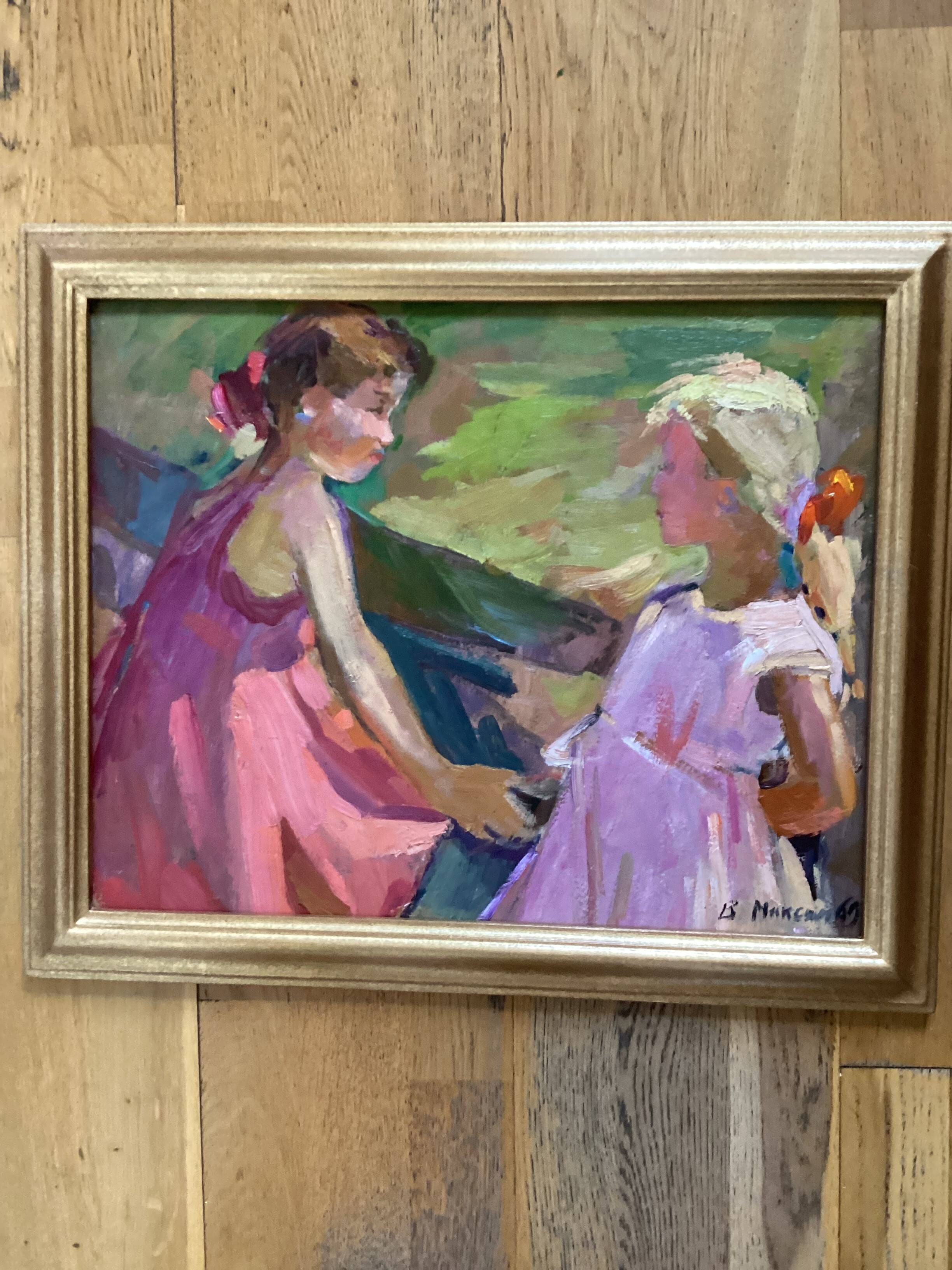 Oil painting on cardboard signed dimensions: height -49cm-width -59 cm-