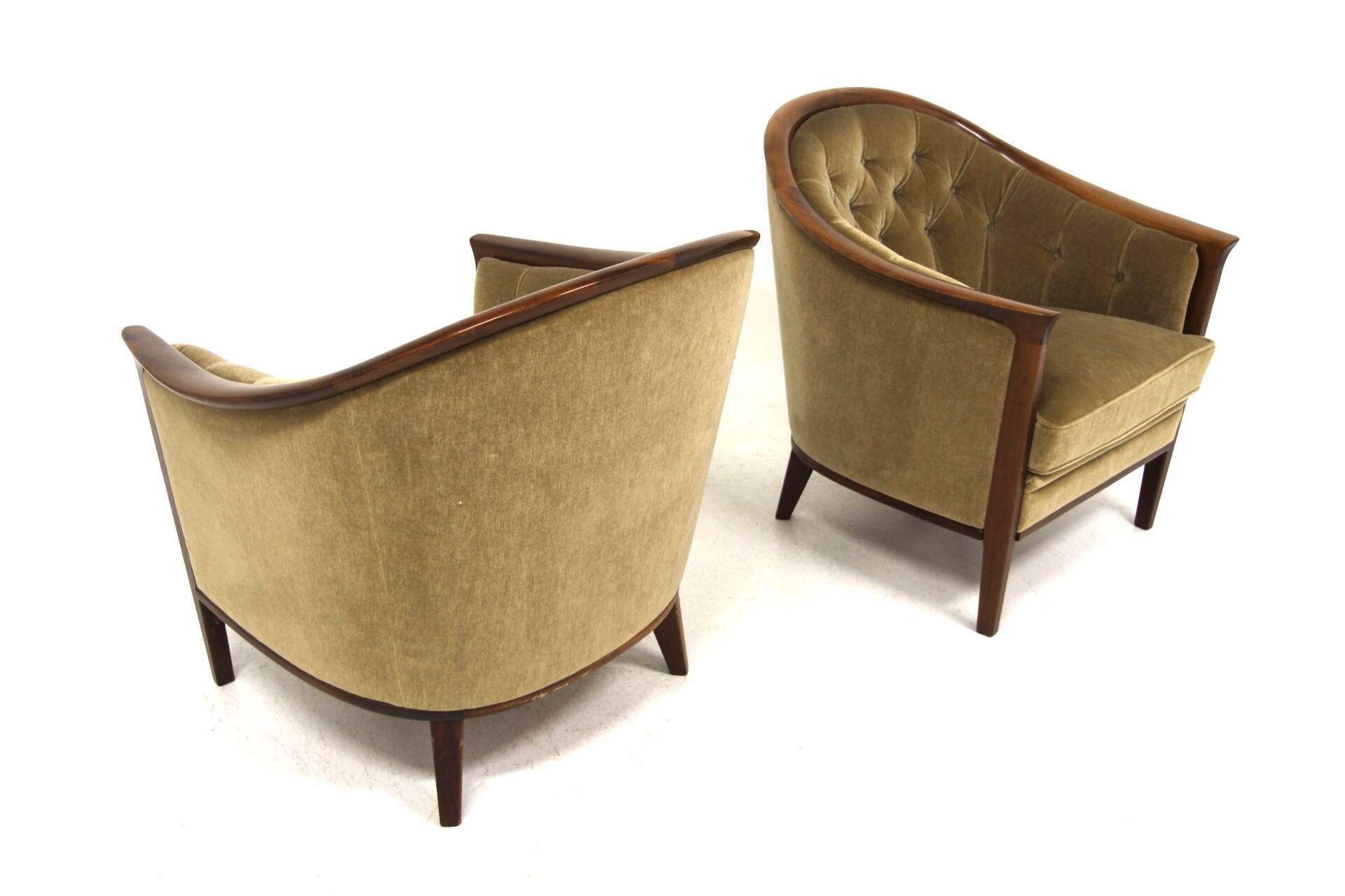 Set de 2 fauteuils "Fabiola" en velours, Bröderna Andersson, Suède, 1960