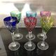 Set of six glasses of St. Louis colored wine model Chantilly