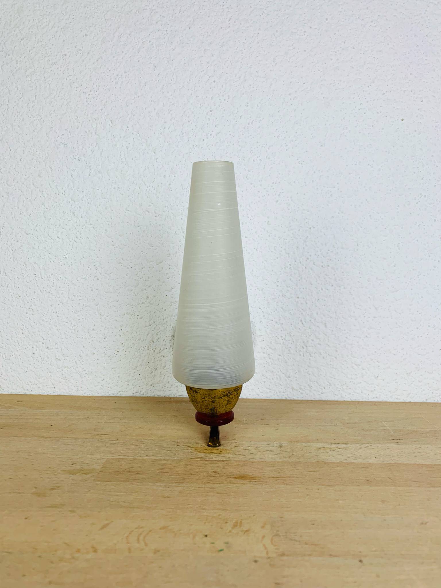 Brass and opaline tulip wall lamp, 1950s, vintage
