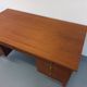 Double-sided executive desk sled legs vintage Scandinavian style in teak from the 60s