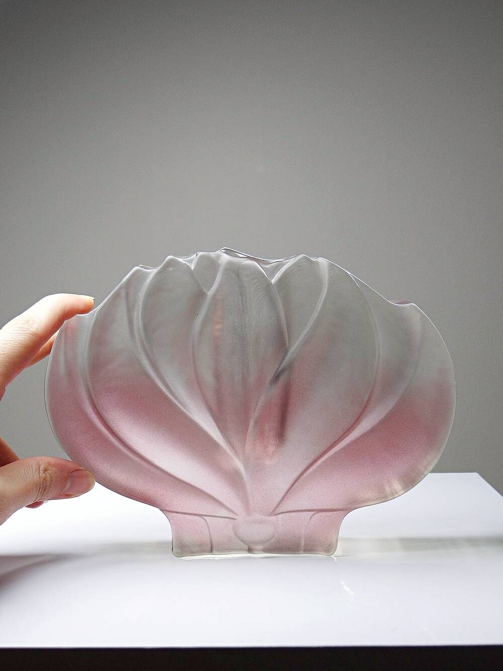 Vase soliflore lotus Walther Glas vintage Allemagne années 70