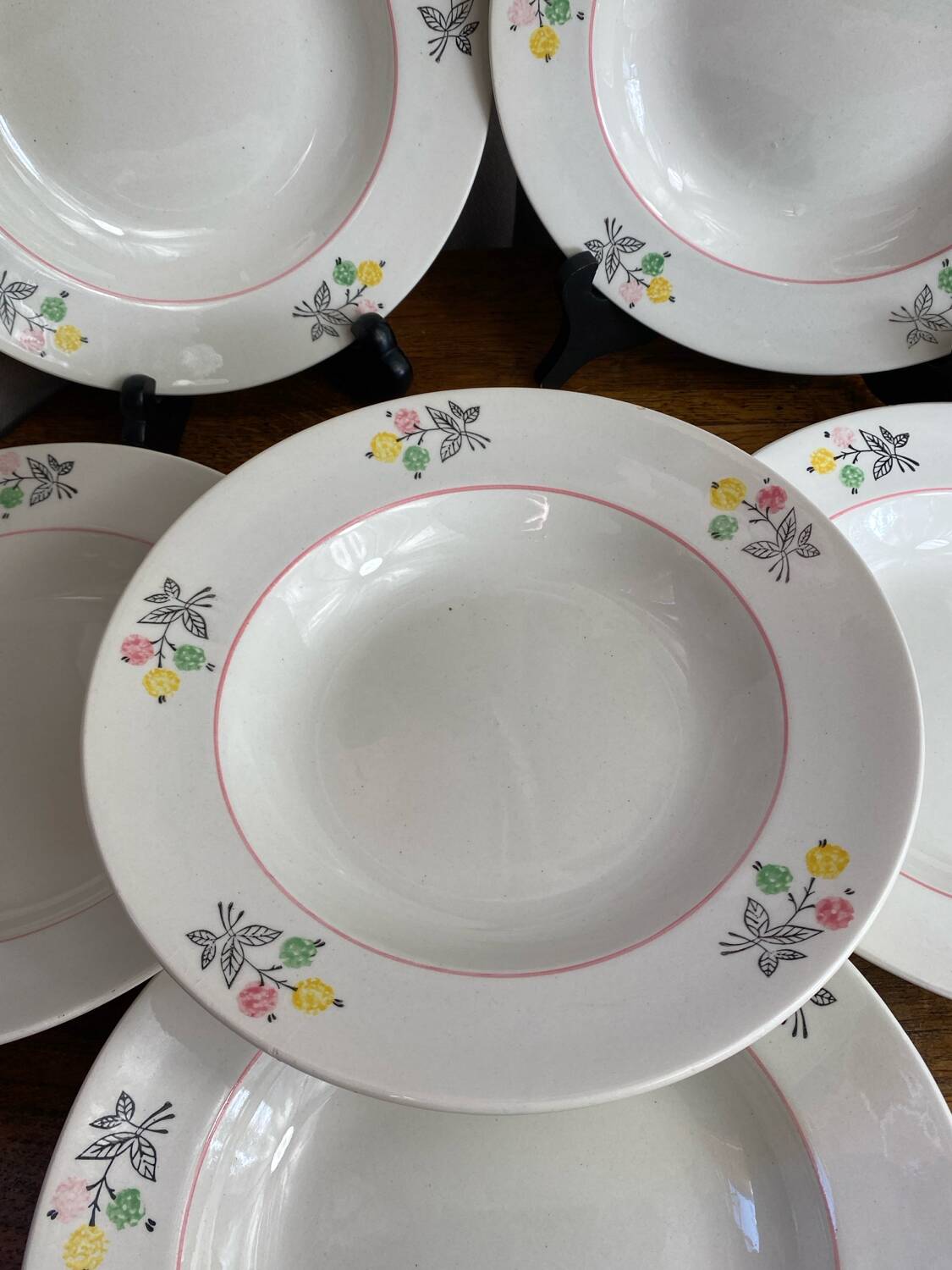 Shallow porcelain plates, Gien