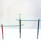 Metal & Crystal Arlecchino Coffee Table by Edoardo Poli for Vitrex, 1960s