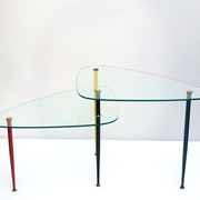 Table basse Arlecchino en métal et cristal par Edoardo Poli pour Vitrex, années 1960