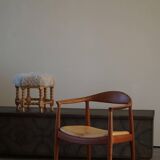 Hans J. Wegner, Teak and leather armchair, model "The Chair" JH501, 1950s