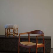 Hans J. Wegner, Teak and leather armchair, model "The Chair" JH501, 1950s