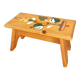 Vintage Hand-Painted Wooden Footstool: Yugoslavian Folk Art Decor