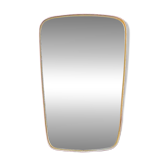 Modernist mirror from the 1950s-60s with a gold frame - H: 57 cm