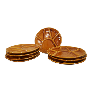 8 assiettes fondue vintage - barbotine